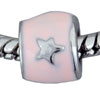 Pink And Silver Stars European Beads