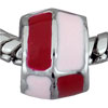 Round Pink And Red European  Beads 