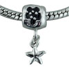 Round Flower With Star Dangle European Beads