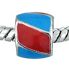Red And Blue Stripes European  Beads 