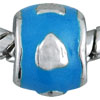 Blue With Hearts Round European Beads