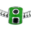 Round Green Black Shapes European Beads