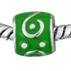 Green And Silver Fancy S European Beads