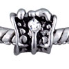 Austrian Butterfly Silver Plated Crystal European Beads