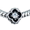 Double Sided Austrian Flower Silver Plated Crystal European Beads