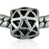 Black Mini Triangles Silver Plated European Beads