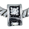 Round Austrian Tube Silver Plated Crystal European Beads