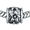 Metalwork Flower Tube Silver Plated European Beads