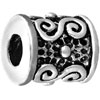 Scrolling Metalwork Tube Silver Plated European Beads