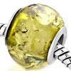 Translucent Olive Amber Round With Dots Murano Glass Beads Charms Bracelets