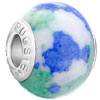 Blue With White Turquoise Murano Glass Beads Charms Bracelets