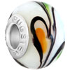Pugster White With Color Stripes European Beads
