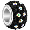Fathers Day Gifts Mothers Clear Crystal Black Shine Fit All Brands Beads C...