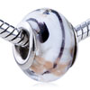 Dark Brown Helical Line Murano Glass European Beads