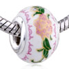 Pink Peony Ceramic European  Beads  GB_FX102_X04