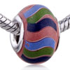 Color Stripes Ceramic European  Beads 