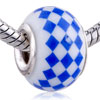 Blue Rhombus Ceramic European  Beads 