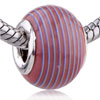 White And Blue Spiral Line Ceramic European  Beads 