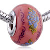 Pale Blue Peony Ceramic European  Beads 