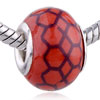 Deep Blue Net Red Ceramic European  Beads 