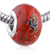 Deep Blue Leaf Ceramic European  Beads 