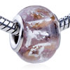 White And Orange Doodle Translucent Murano Glass European Beads