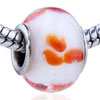 Sunshine Orange Flower Murano Glass European Beads