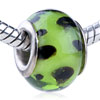 Countless Black Polliwog Murano Glass European Beads