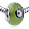 Dark Brown And White Circle Murano Glass European Beads