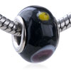 Purple And Yellow Texture Dot Murano Glass European Beads