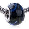 Elegant Blue And Golden Ray Murano Glass European Beads