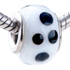 Black Dots Murano Glass European Beads