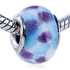 Purple Dots And White Watermark Translucent Murano Glass European Beads