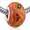 Red And Blue Flower Ceramic European  Beads 