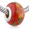 Yellow Peony Ceramic European  Beads 