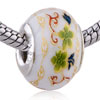 Green Plum Blossom Ceramic European  Beads  GB_FX74_X04