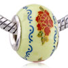 Fresh Red Peony Ceramic European  Beads 