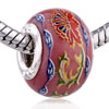 Red Flower Ceramic European  Beads 