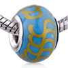 Golden Blue Ceramic European  Beads 