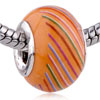 Rainbow Color Stripes Ceramic European Beads