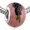 Black Peony Pearl Ceramic European  Beads 