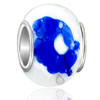 White With Big Blue Flower All Brands Murano Glass Beads Charms Bracelets