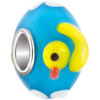 Blue Against Cute Little Duck Murano Glass European Beads