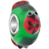Green Against Cute Ladybug Murano Glass European Beads