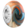 Yellow &amp; Pale Blue Irregular Whirlpool Random Murano Glass Beads Charm...
