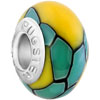Yellow Stones Blue Stripes Polymer Clay Beads Charms Bracelets