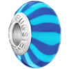 Bule And Pale Blue Stripes Polymer Clay Beads Charms Bracelets