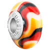 Red Black White Yellow Stripe Polymer Clay Fit All Brands &amp;  Beads Cha...