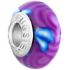 Pugster Irregular Blue Shape Against February Purple Whirlpool Polymer Clay