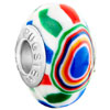 Green Red Yellow And Blue Stripes Against White Polymer Clay Beads Charms ...